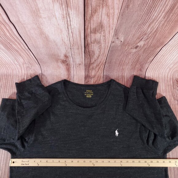 Polo Ralph Lauren Mens Size XXL Heather Gray Crewneck Long Sleeve Shirt Pony - Picture 11 of 12